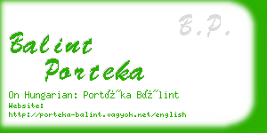 balint porteka business card